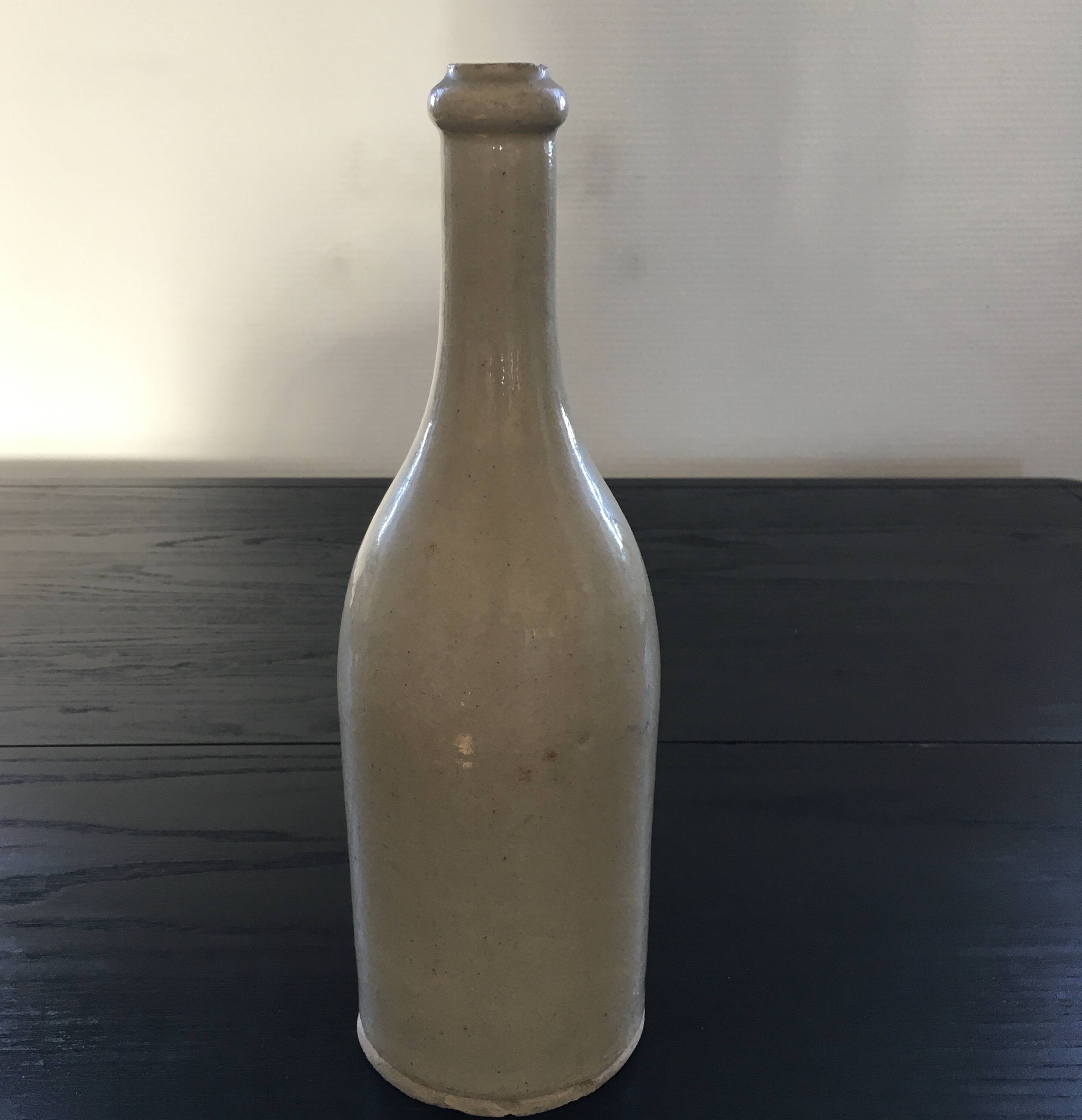 Beige stoneware bottle