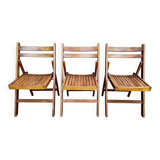 Ensemble de 3 chaises pliantes en hêtre