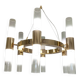 Glass and metal chandelier