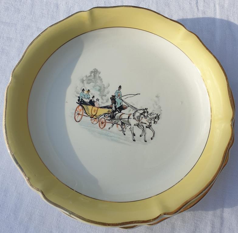 Series 11 plates stagecoach Céranord St Amand vintage 1960