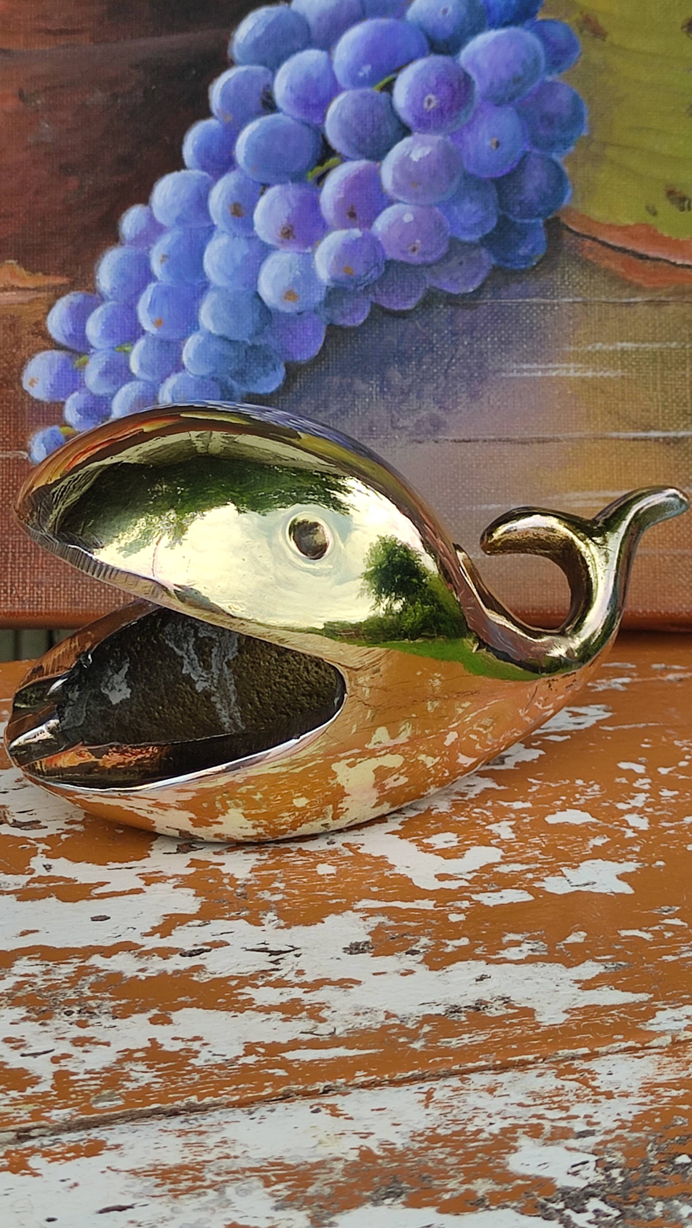 Old gilded brass ashtray