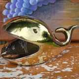 Old gilded brass ashtray