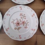 Set of 6 Limoges porcelain dinner plates by Deshoulières