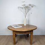 Round walnut coffee table