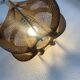 Vintage 1960s Scandinavian pendant light, wire and wood - 30 x 21 cm