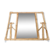 Vintage rattan wicker mirror wall coat rack