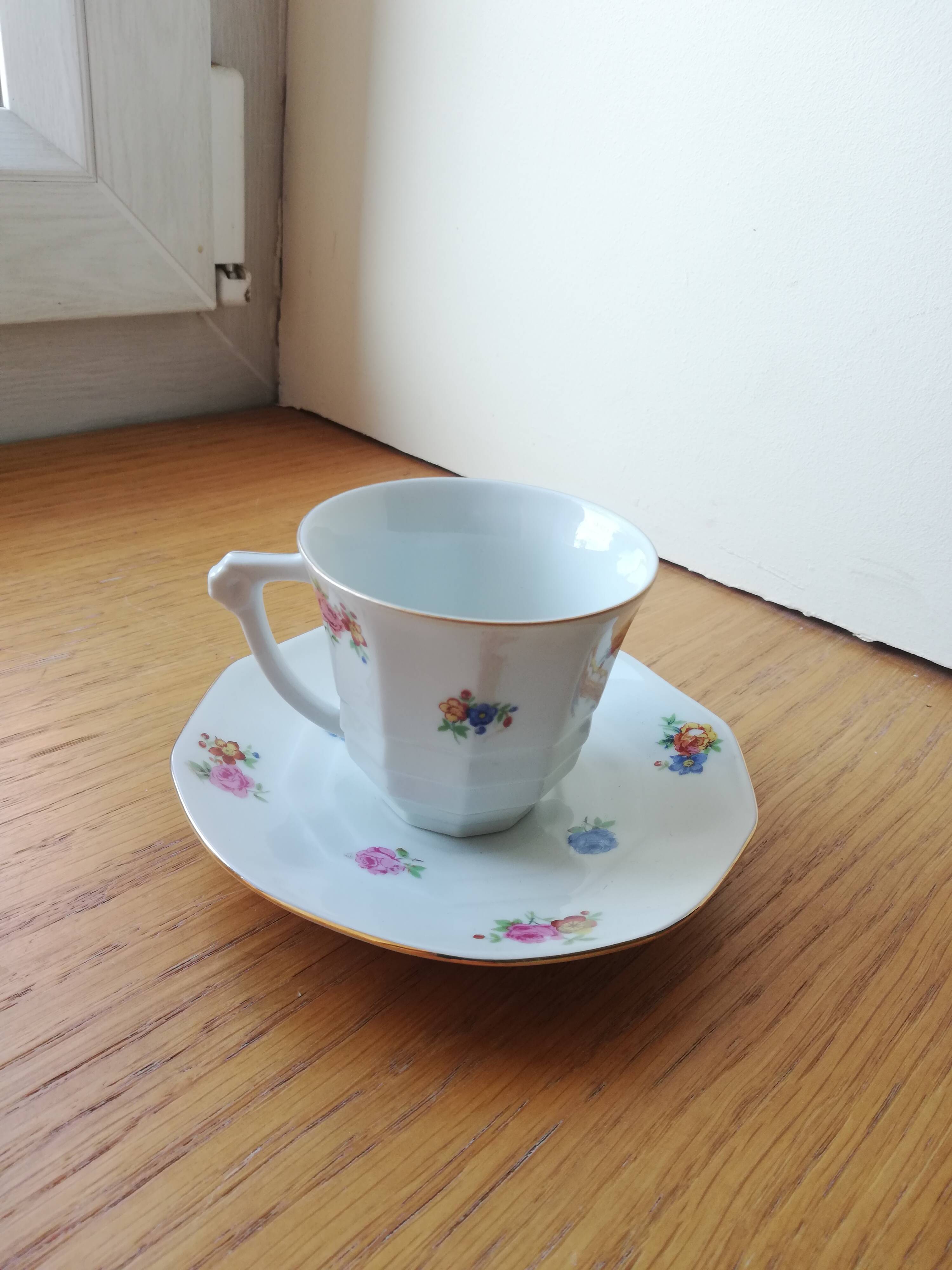 Antique coffee service in fine Limoza porcelain