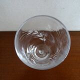 8 crystal champagne flutes from Arques Fleury epi twisted feet