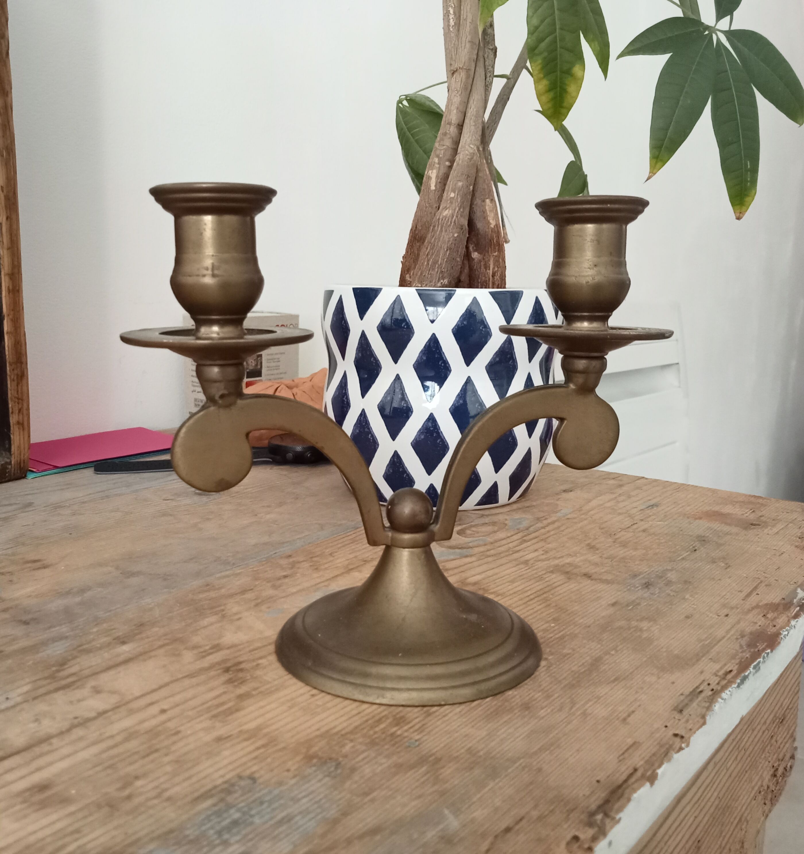 Vintage solid brass chandelier