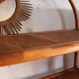 Rattan and vintage bamboo shelf