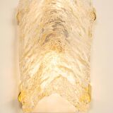 Set of 3 large angular wall sconces in Murano glass by Hillebrand, Germany, 1960s.