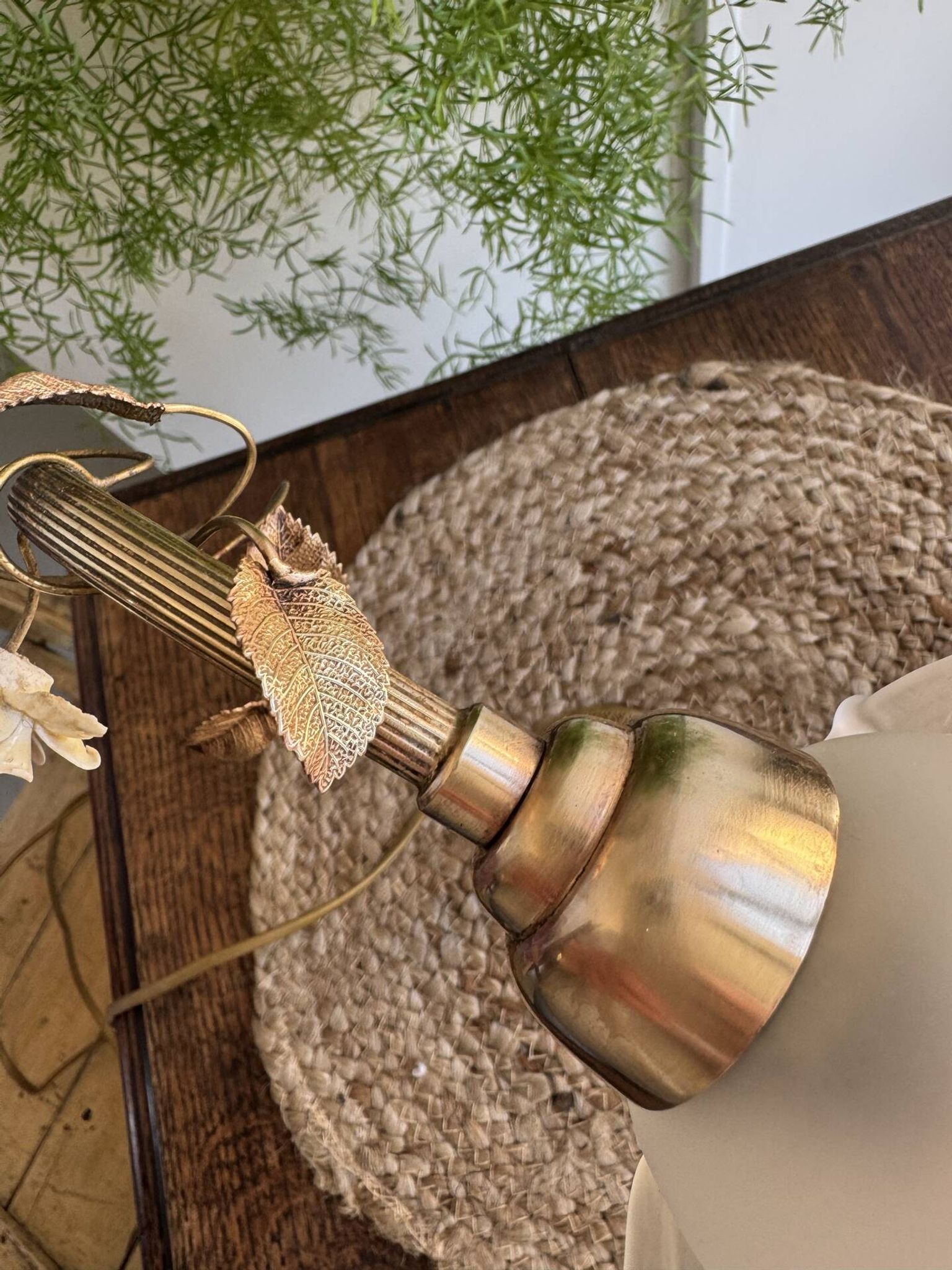 Lampe tulipe en laiton