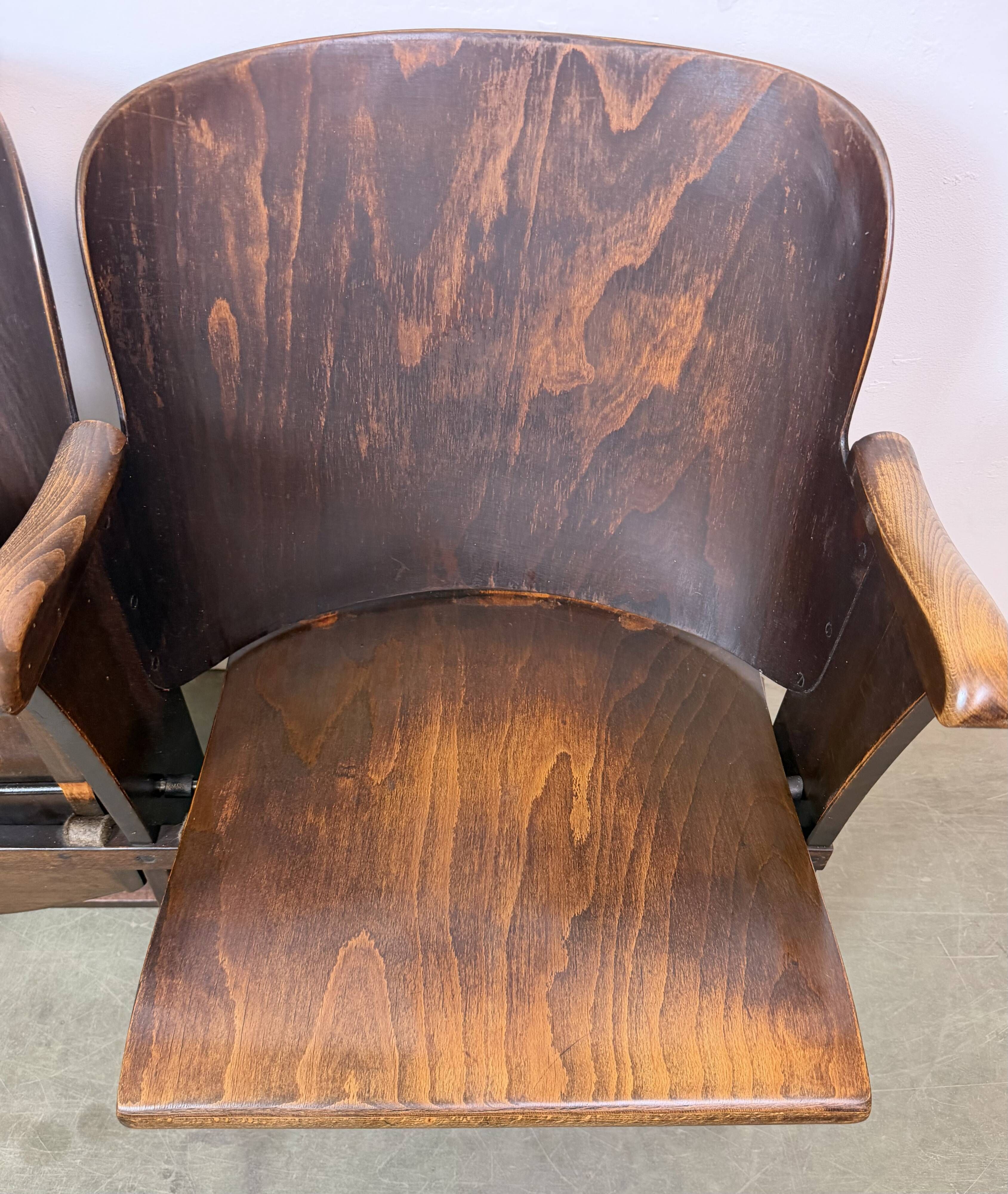 Vintage Two-Seat Cinema Bench from Thonet, 1950s