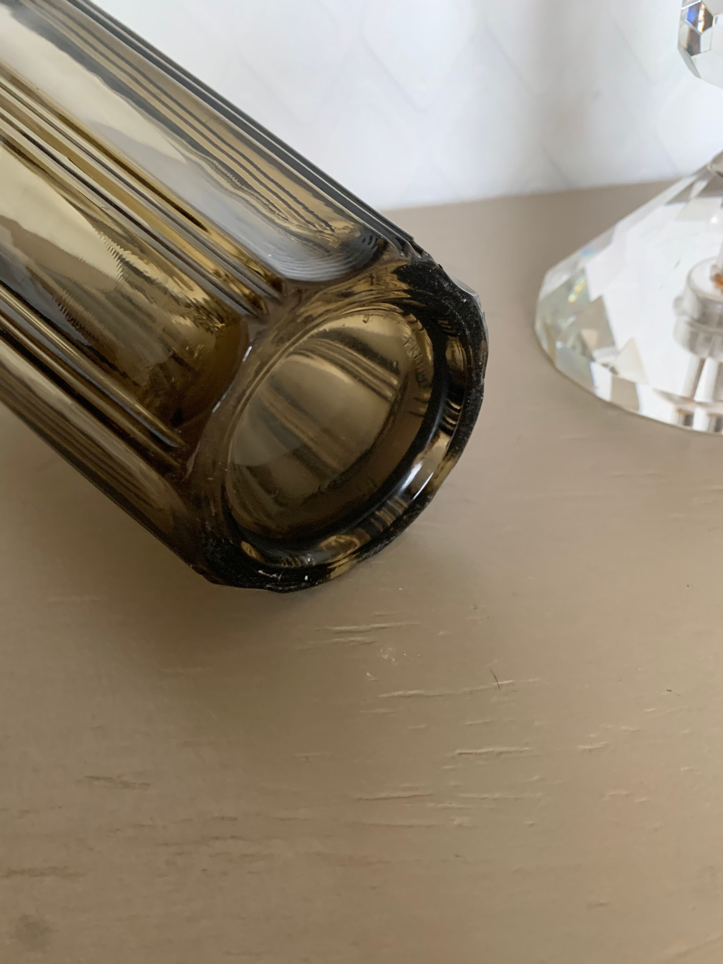 1970 smoked glass vase