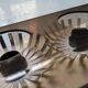Chromed metal and plexiglass 3-lamp wall light, 1970 design