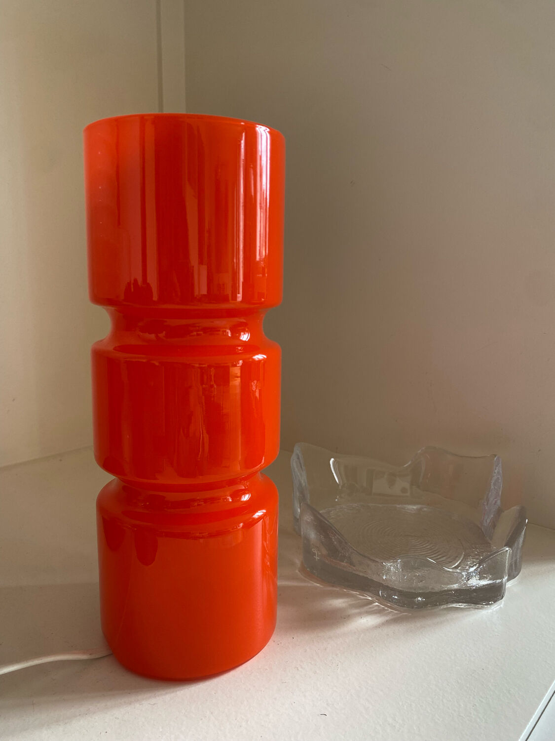 Fitz lamp in orange glass Vintage Habitat