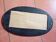 Wooden moon mirror, oval, purple & black