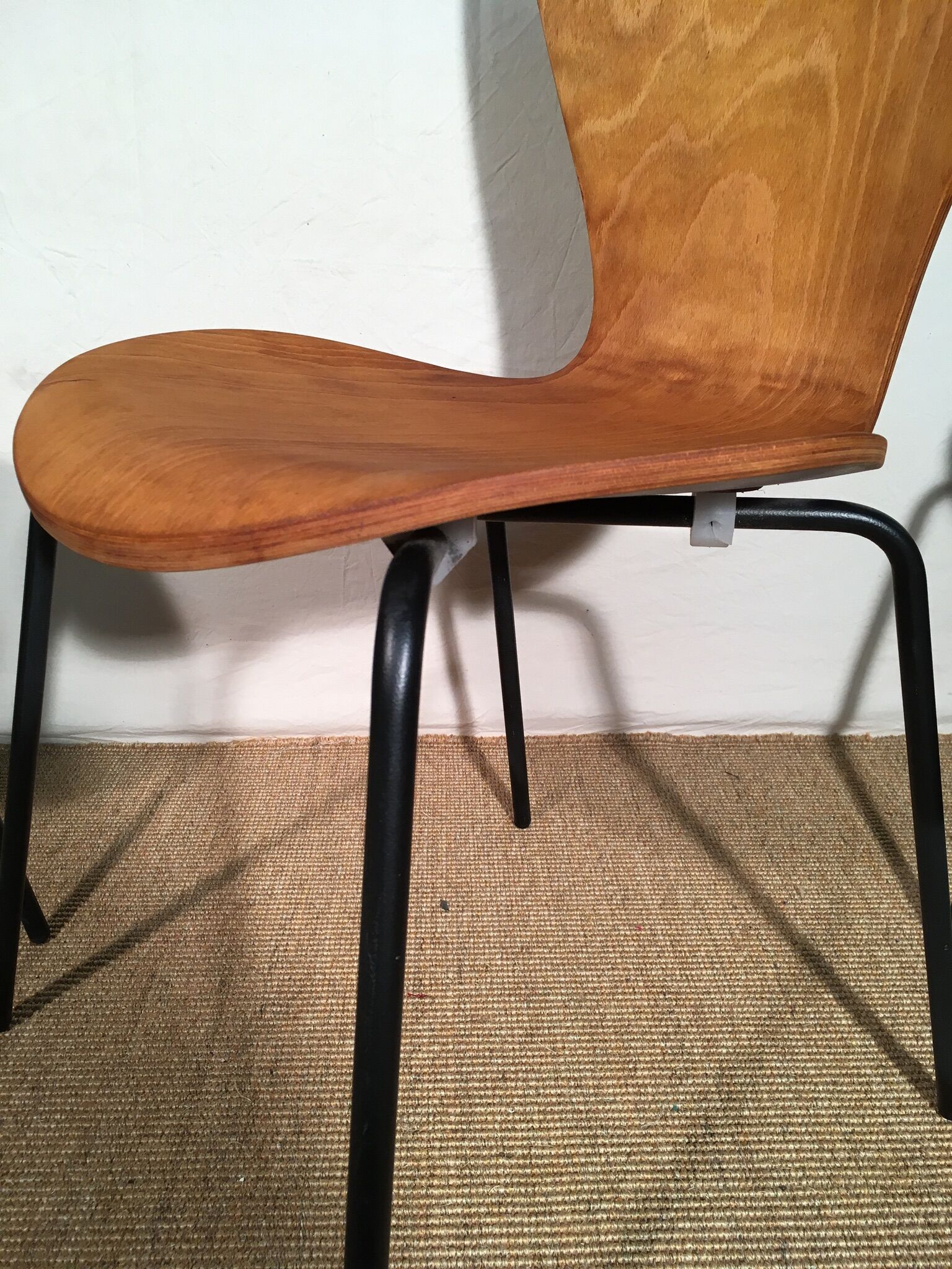 Set of 4 molded wooden chairs circa 1950