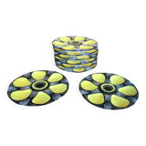 8 assiettes à huîtres HB Quimper