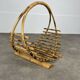 Vintage rattan log basket, 1960s