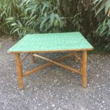 Rattan and bamboo coffee table