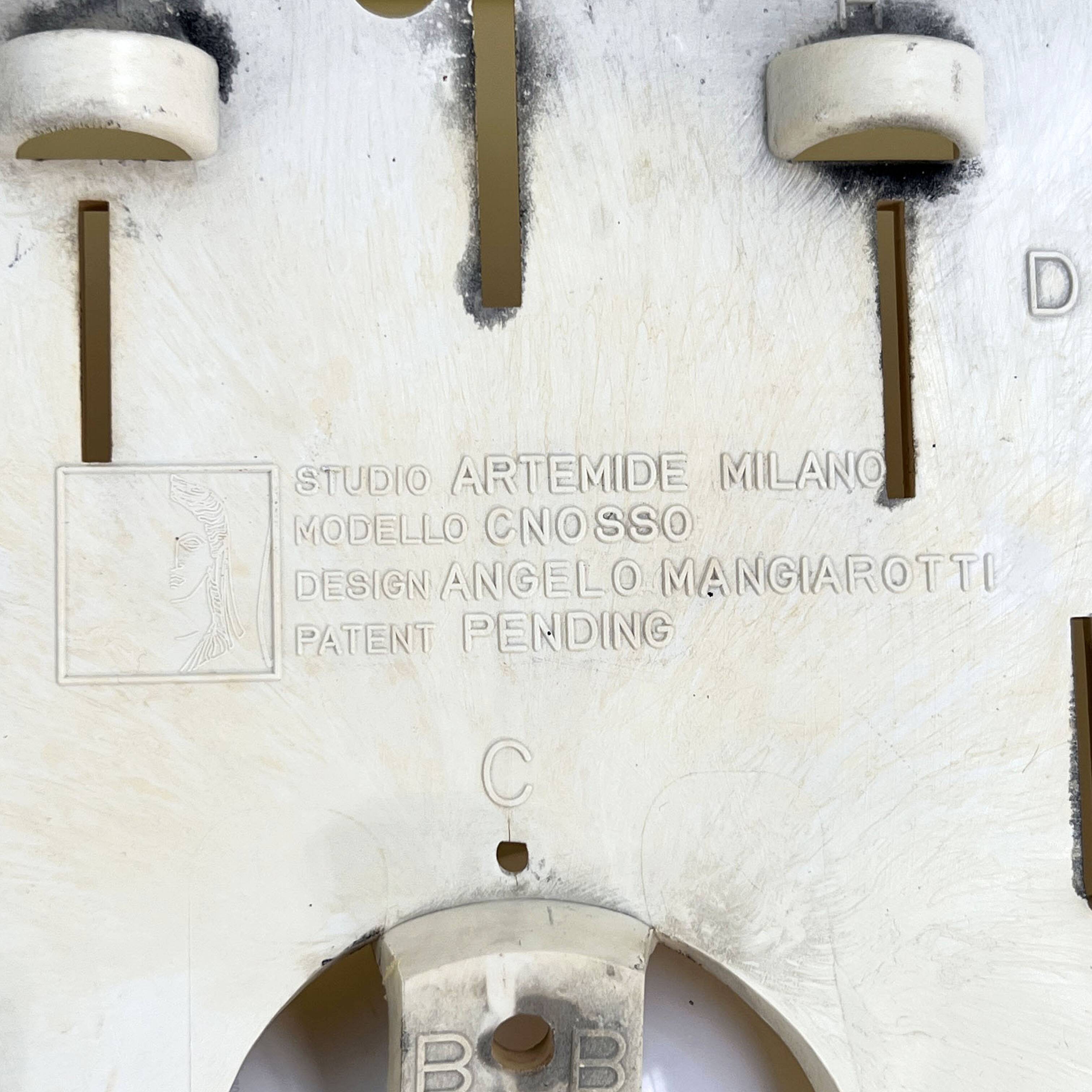 Cnosso Orange wall lamp by Angelo Mangiarotti for Artemide, 1960