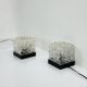 Pair of Vintage Cube Lamps – Textured Glass Wall or Ceiling Lights