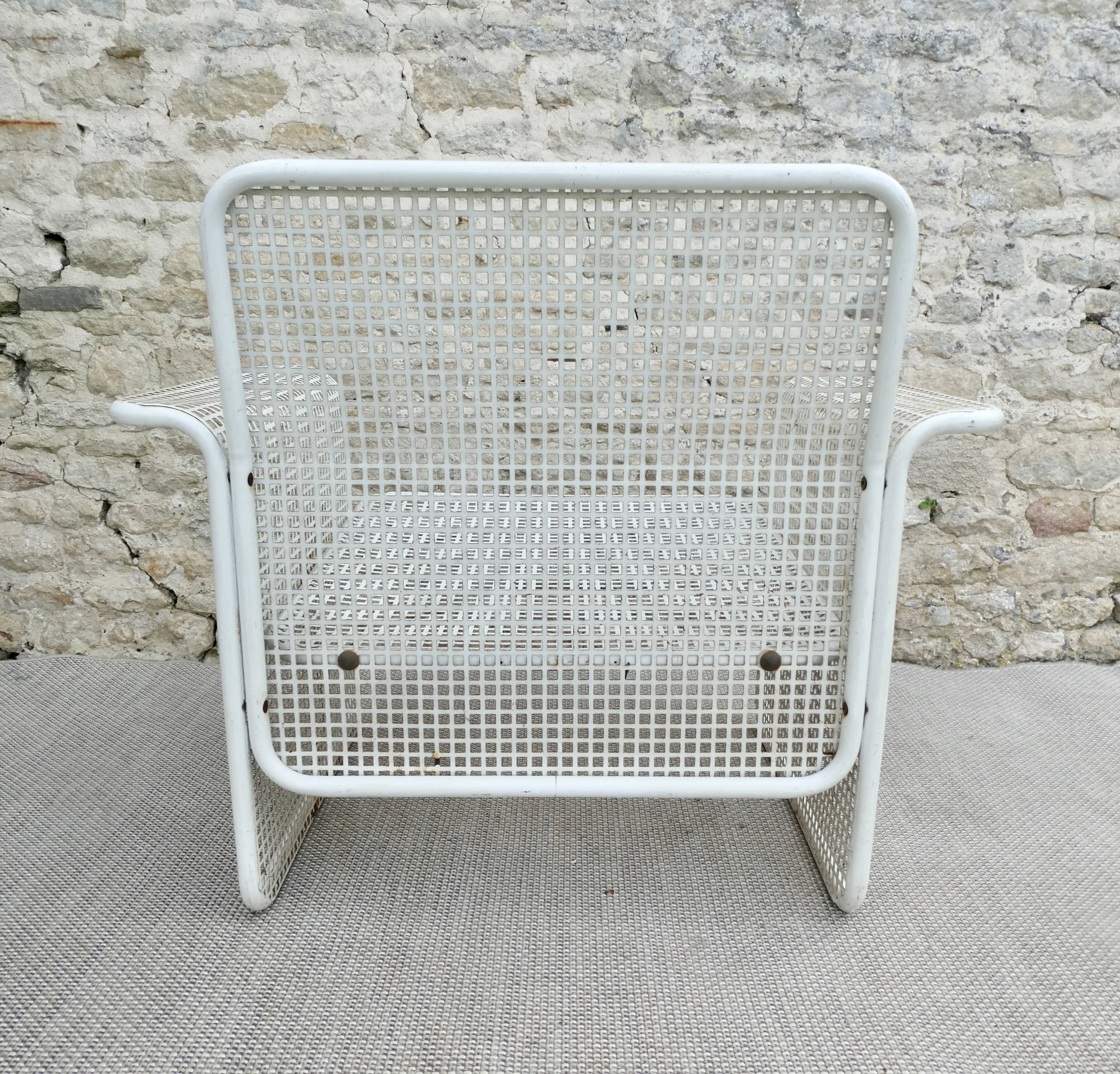 Openwork metal armchair, Talin, 70s