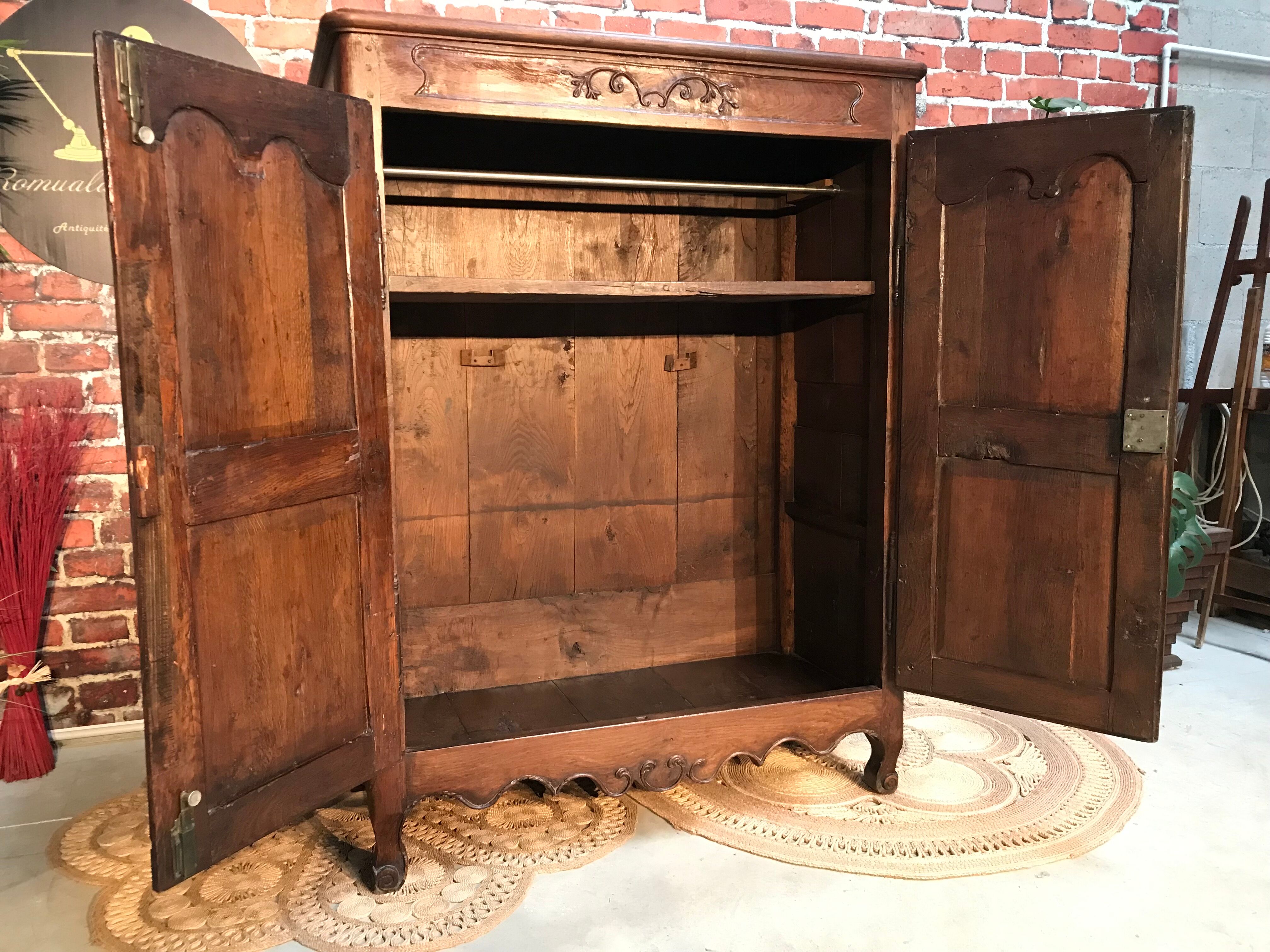 Antique solid wood wardrobe.