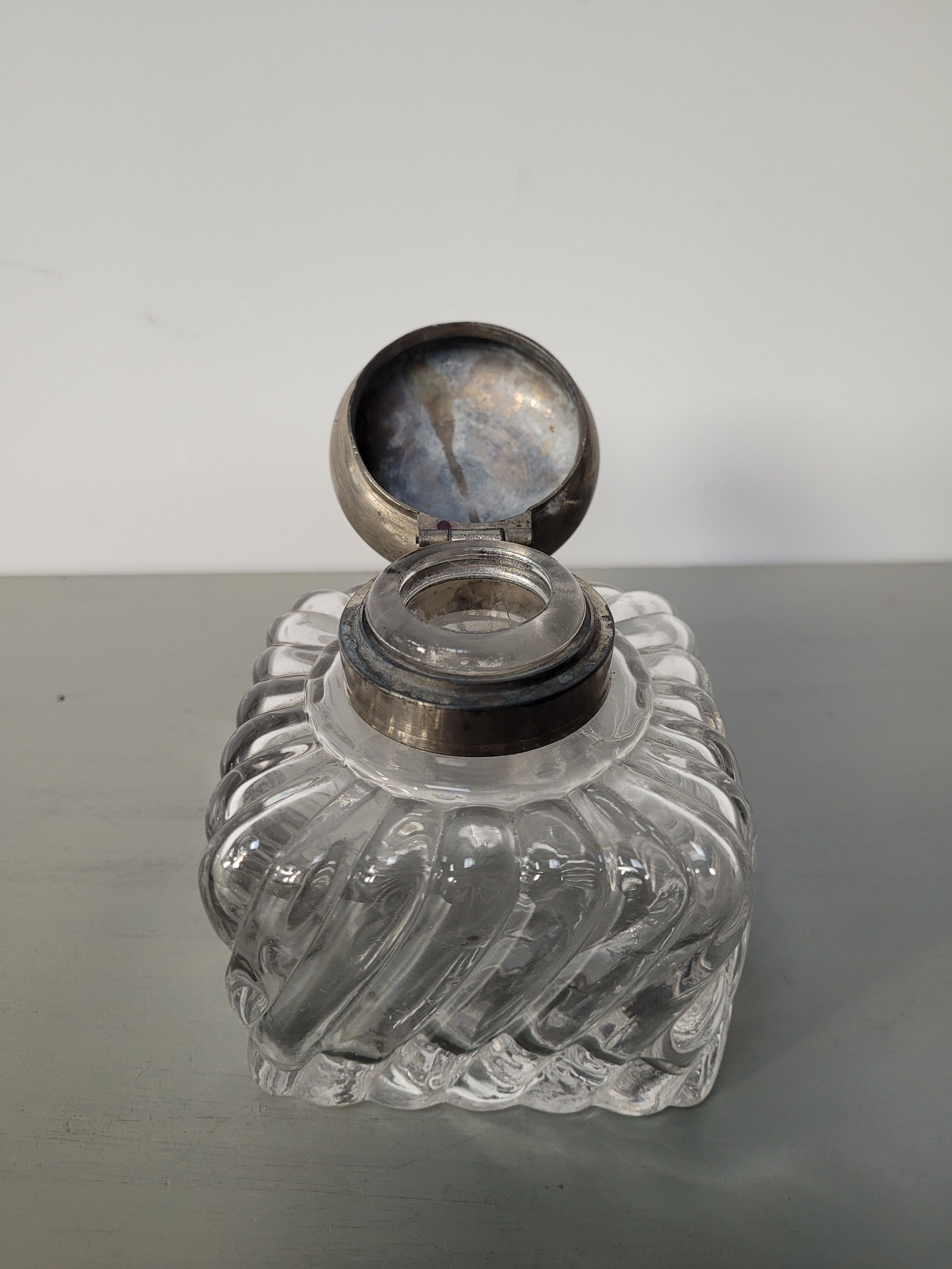 Old glass inkwell