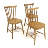 Set of 3 Scandinavian "Pinnstol" chairs, Lammhult Sweden, 1960