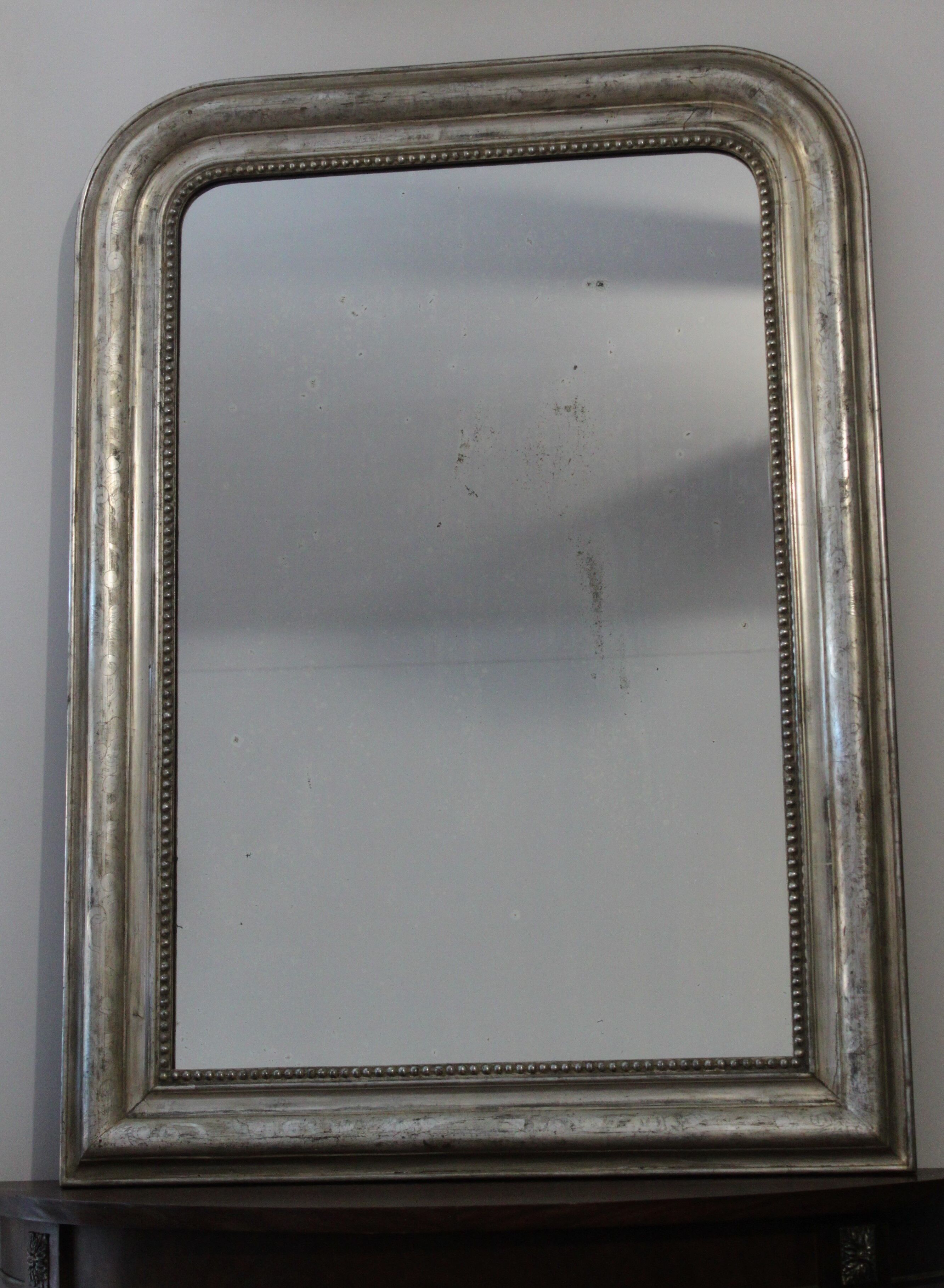 Louis Philippe silver mirror - 110 X 80 cm