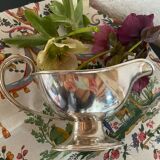Saucière en métal argenté ancienne estampillée Birks