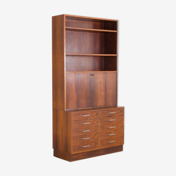 Rosewood drop front secretary desk by Axel Christensen, Odder, ACO Møbler, Denmark, 60s