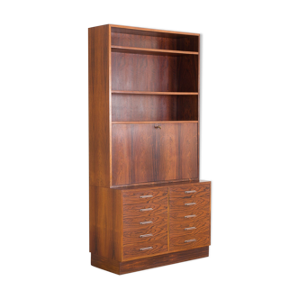 Rosewood drop front secretary desk by Axel Christensen, Odder, ACO Møbler, Denmark, 60s