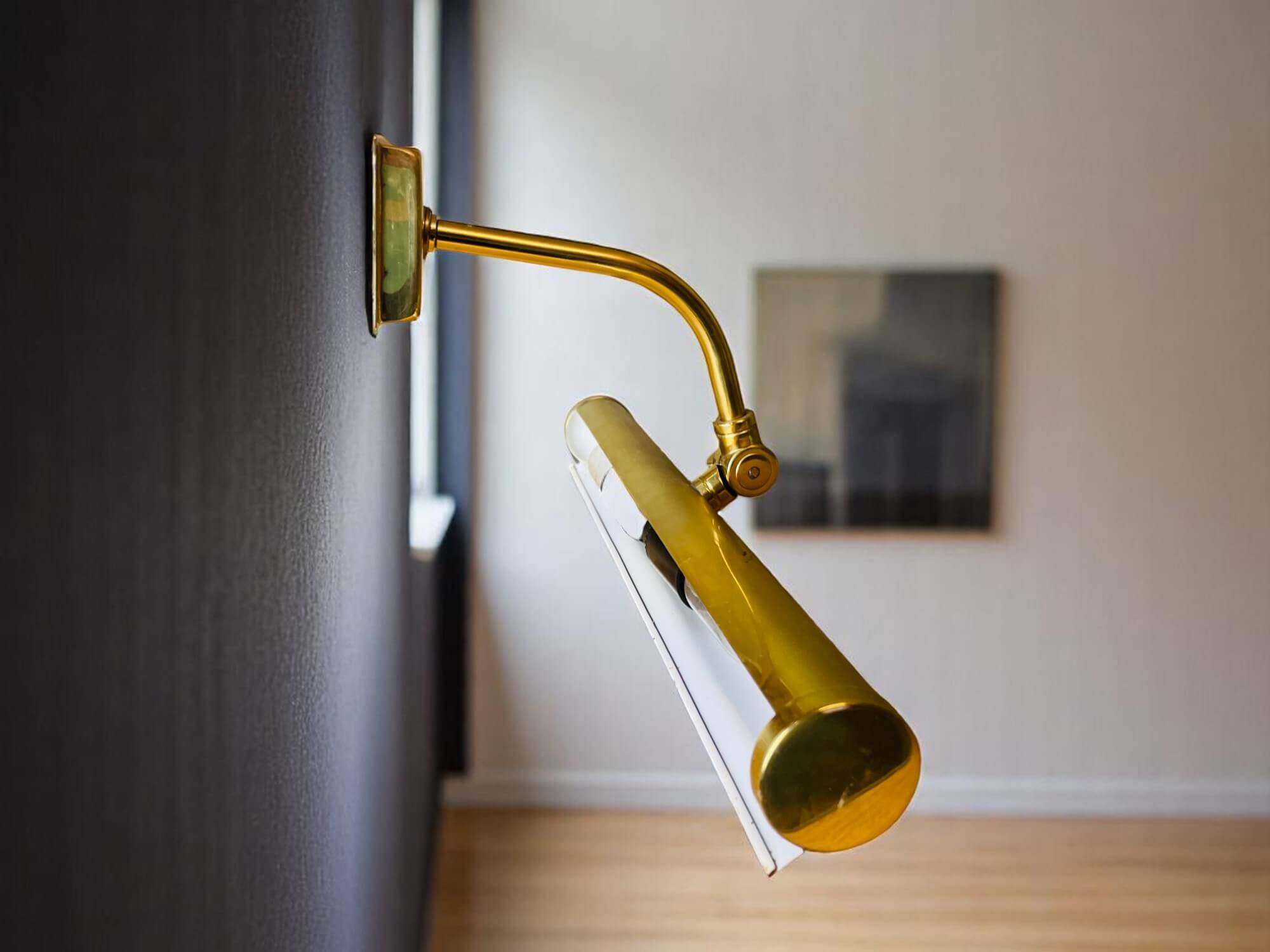 Lot of 3 djustable brass wall picture light up