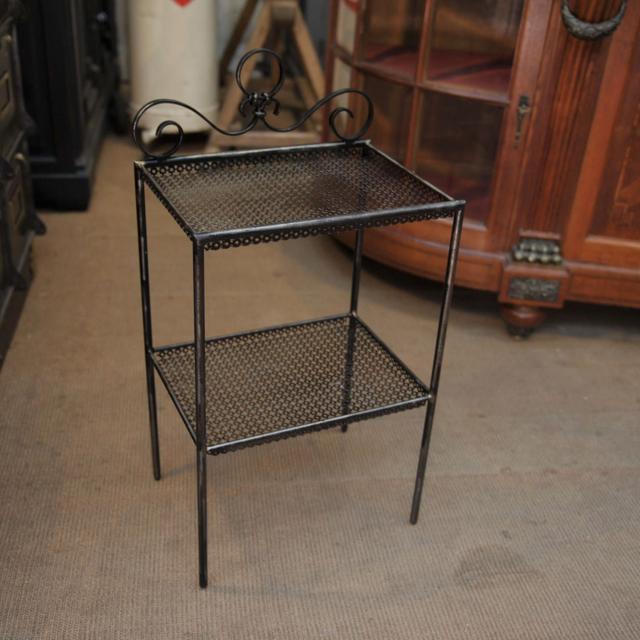 1940 perforated metal tray side table