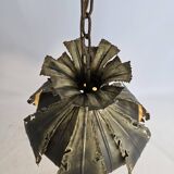 Svend Aage Holm Sørensen hanging lamp copper leaves brutalist
