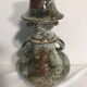 Old man gray Brown ceramic Vase + Spades flowers Decoration Vintage