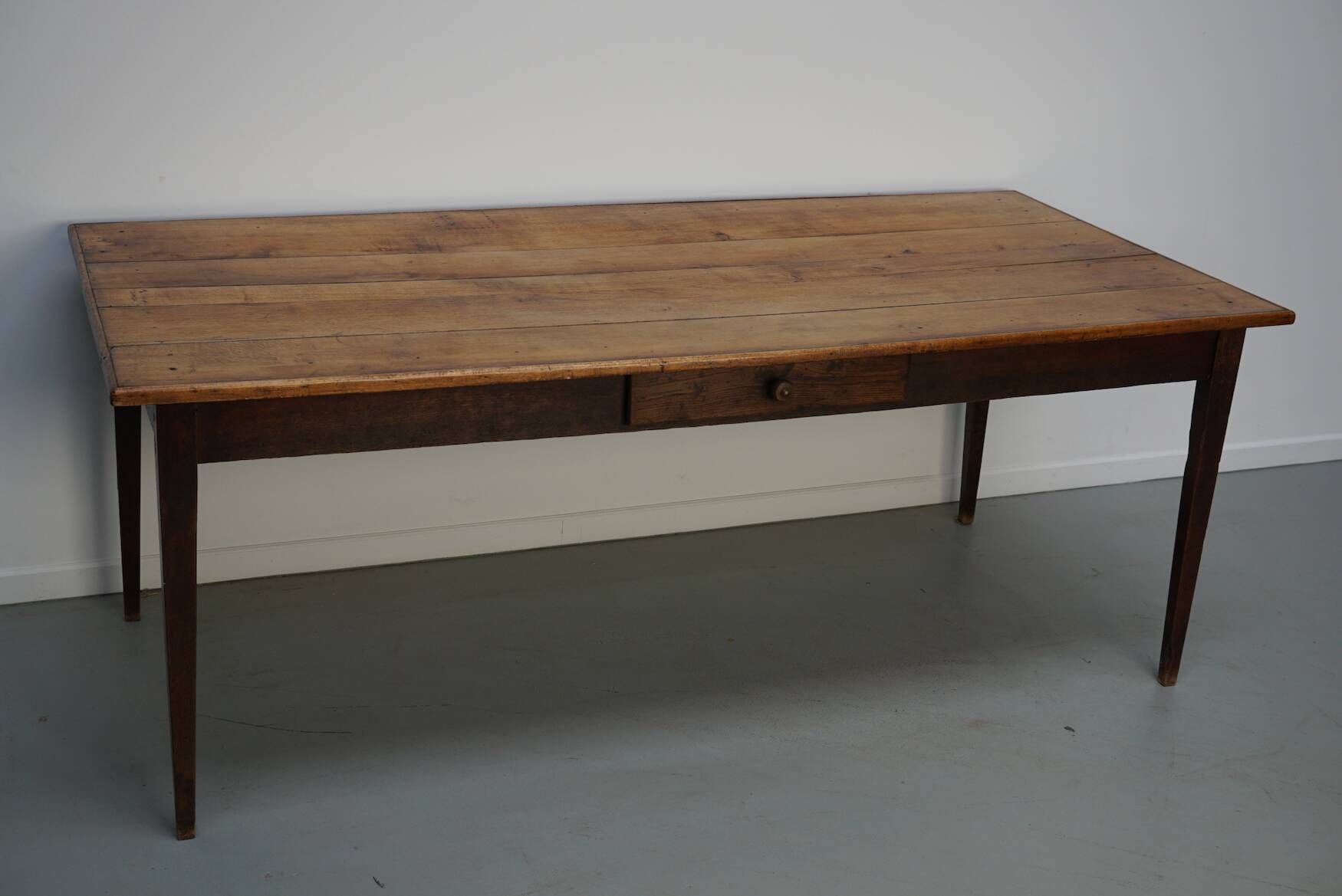 Rustic French Farmhouse Oak Dining Table from the Early 20th Century