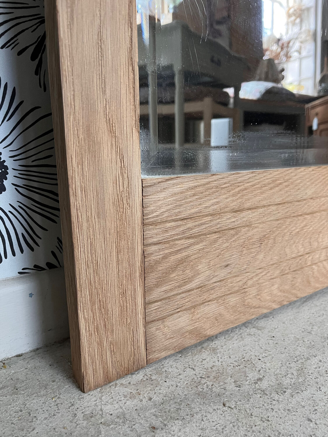 Vintage Art Deco mirror door Izïa solid oak wood