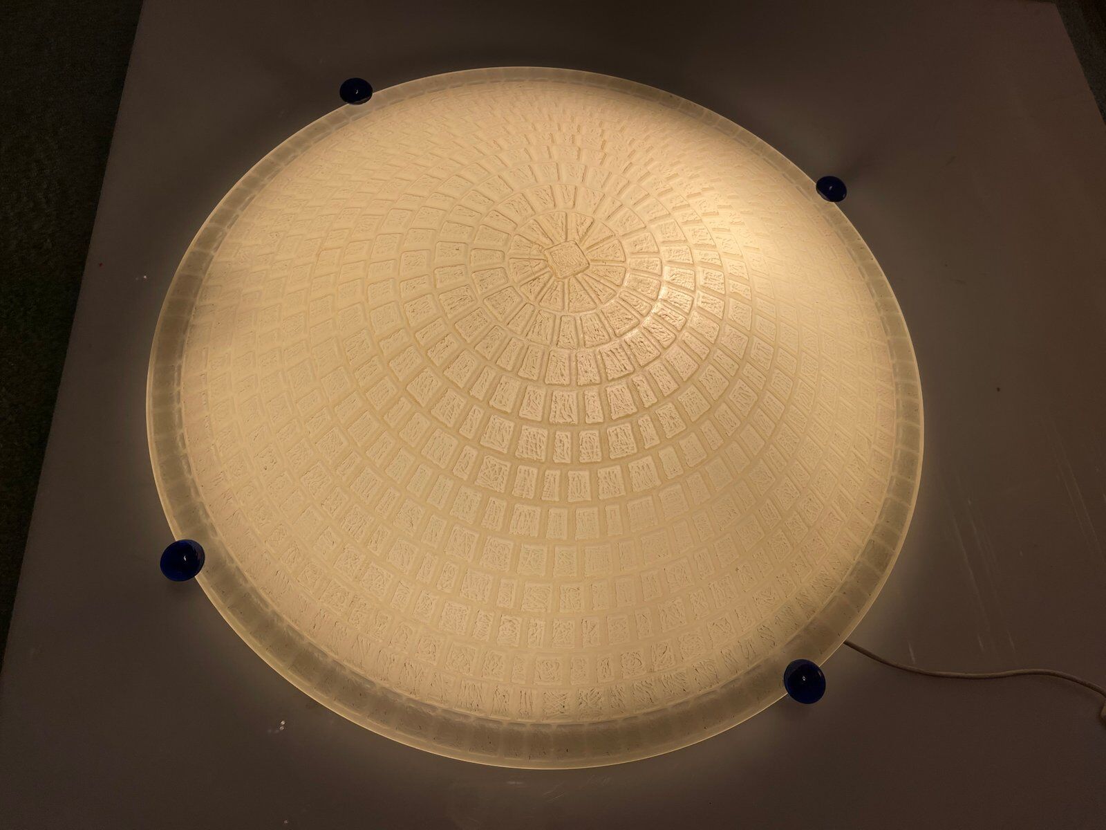 Large Murano Glass Flushmount Ceiling Light, 1980s