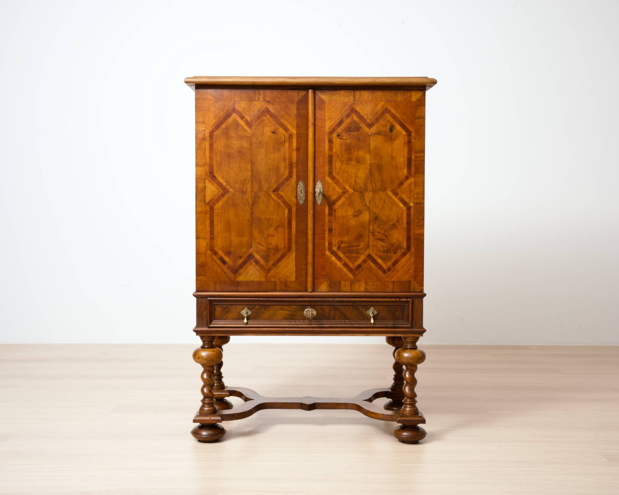 Neo-Baroque German Walnut Cocktail Cabinet, 1900s