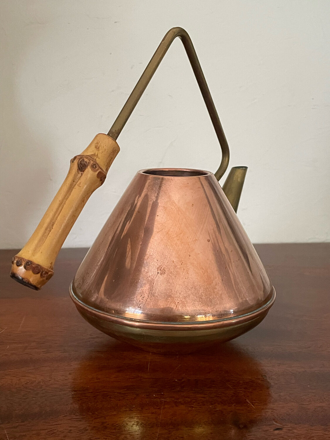 Watering can copper and brass circa 1950