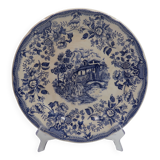 Large plate with blue pattern