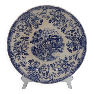 Grande assiette motif bleu