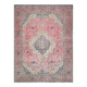 1970s vintage Persian handmade wool cotton pink oversized area rug  223x313