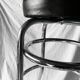 Vintage bar stool in black skai and chrome metal