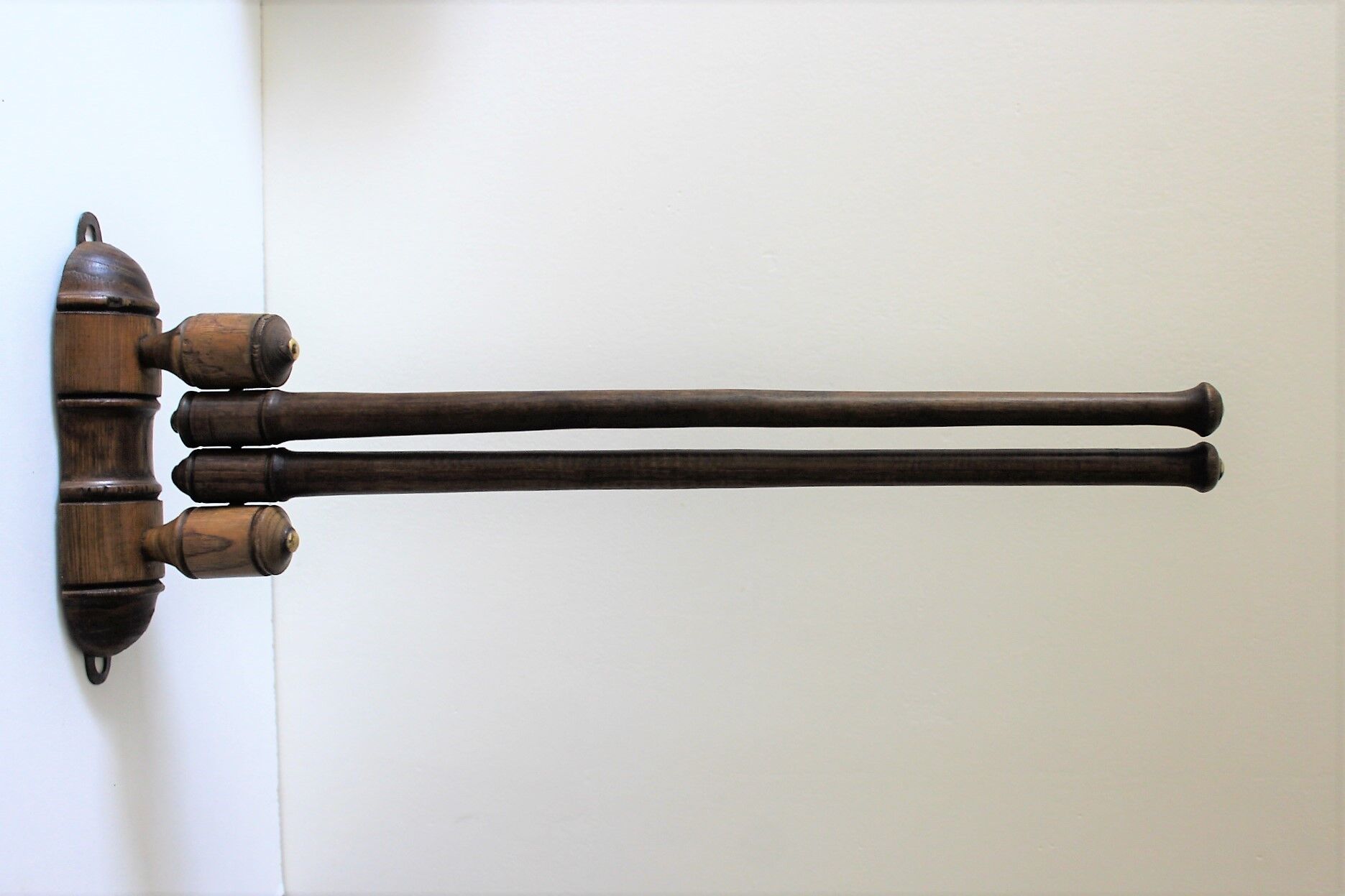 Wooden towel rail 2 branches early XXth