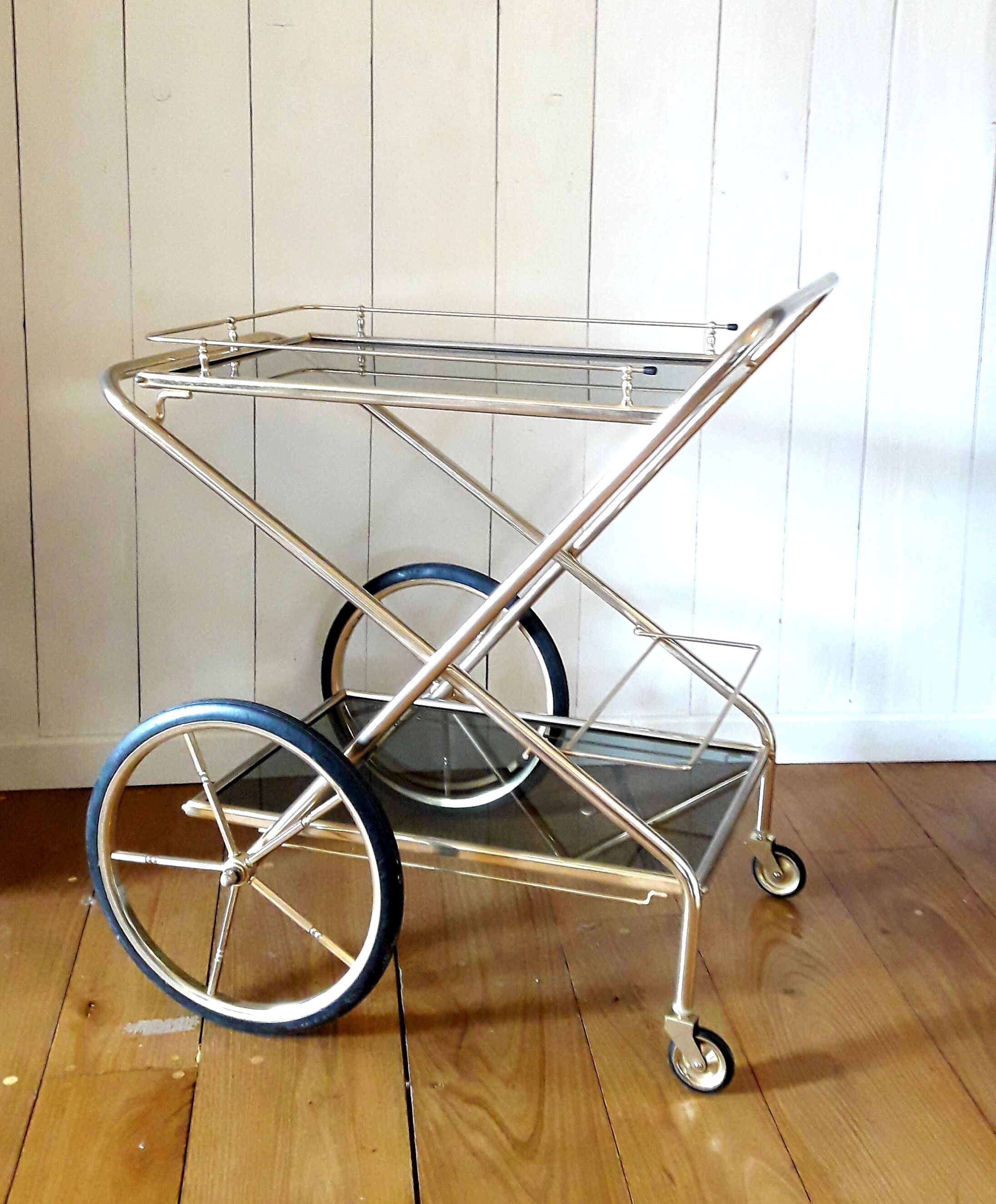 Desserte roulante pliante vintage